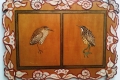 1994 GULLS OIL ON CUT WOOD 28 X 40 CM painting by Giselle pons