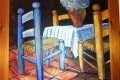 1993 ANSEDONIA KITCHEN OIL ON CANVAS 50 X 70 CM - Paint by Giselle Pons