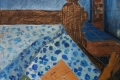 1994 BEDROOM ANSEDONIA OIL ON WOOD PANEL 60 X 80 CM - Paint by Giselle Pons