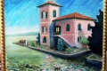1994 HOUSE ON THE ORBETELLO LAGOON OIL ON CANVAS 80 X 90 CM - Paint by Giselle Pons