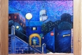 1994 ORBETELLO BY NIGHT OIL ON CANVAS 48 X 58 CM - Paint by Giselle Pons